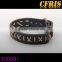 farbic rope pinion big real leather bracelet