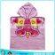Velour printed Pink buttefly poncho towel baby robe pink baby towel robe