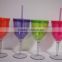 Colorful 24OZ Single Wall Plastic Tumbler With Spiral Straw