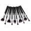 10 pcs silver Black Synthetic Kabuki Makeup Brush Set Cosmetics Foundation blending blush makeup tool