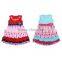2016 popular summer red arrow pattern sleeveless baby frock design girl dress