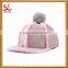 Fashion Winter Baseball Caps Plush and leather New Hats with Pom Poms