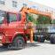 hand operated lifting equipment on truck, Model No.:SQ8S4, 8ton truck crane with telescopic booms.