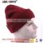 100% cotton winter hat/blank beanie/knit hat without ball top