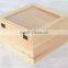 Customized high gloss wooden tea box with glass lid