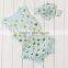 Wholesale Baby Girls Summer Clothes Romper Set With Pom Pom Gold Polka Dots Cotton Onesie