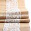 11.5 108" Natural Brown Burlap Lace Hessian Table Runner Party Decoration