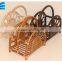 Rattan Wicker Magazine Newspaper Rack Holder with Handle