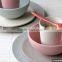 cute carton crab kids dinner set,bamboo fibre plate&bowl&tumbler&spoon&fork dinner set