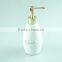 Ceramic bathroom vanity set 2 /lotion dispenser & tumbler, gold dispenser