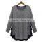 Competitive price good quality factory direct contrast color round neck Asymmetrical women different types of blouse designs
