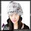 CX-C-111B Wholesale Custom Knitted Winter Rex Rabbit Fur Pom Pom Hat