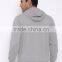 Grey Melange Hooded Sweatshirt For Man Customizable Attached Hood With Drawstring Fastening Hoody Printed Kangaroo Front Patch