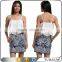 Factory Supply Plus Size Blue Striped Skirt Women's Fashion Bottom Wear Printed Skirt