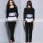 long sleeve clothes women stripe elegance cotton ladies 2 piece suit for women