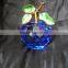 high quality quality crystal blue colour apple model for wedding gift
