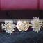 Luxury Baroque Style Gold Tone Chunk Coin Rhinestone Wide Hair Band Head Wrap