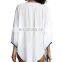 CHEFON Long sleeve vintage women white cotton embroidery blouses