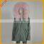 Factory Wholesale Pink Color Fur Winter Coat Green Parka For Women
