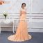 Long Chiffon Bridesmaid Dresses Peach High Quality Lace Backless Sexy Brides Maid Of Honor Vestidos De Real Photo JW001