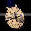 Fantastic zinc alloy gold plated single side color filled rotated medal