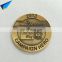 Custom round shape gold plated challenge coin Die cast brass coin