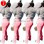 2021 New Women Casual Mid Waist Pocket Drawstring Solid Pleated Ripped over size Flared Pants Stacked Leggings