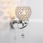luxury European hotel living room light crystal wall sconce lamp with pull switch crystal wall lamp