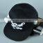 maroon color PU leather cap flat brim hiphop custom logo 5 panels baseball cap