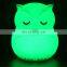 Children Cartoon Cute 3D owl Shape Silicone Lamp Baby Colorful Sleeping Lighting Touch Night Light for Kids