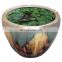 Double color bright glazed home decor ceramic flower pot