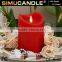 Moving Flame with Flickering Battery Operated Timer Wax LED Candle, with USA and EU Patent