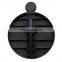 European design black round shape dustbin with anti fingerprint oil iron powder coating foot pedal dustbin