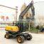 CHina mini micro garden wheel excavator compact digger with CE for sale