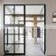 Modern aluminum waterproof exterior door french glass double swing doors price made in china