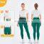 New Double Ribbed Loose Women's T Shirts With Elastic Hem Yoga Fitness Short Sleeve Crop Top