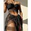 Ladies Women Sexy Swimsuit Bikini Swimwear with Skirt Cover-Up