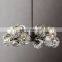 Factory Price Adjustable Light Brass Pendant BOULE DE CRISTAL CLEAR GLASS ROUND CHANDELIER 36