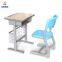 School Furniture Price Suppliers Single School Desk and Chair with height adjustable with MDF top for student used