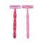 IGUETTA Twin Blades Women Razor Germany Blades Plastic Handle Bikini Razor Pink Safety Body Hair Remover Blades GF2-1707