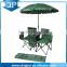 Two-seat folding chair with umbrella