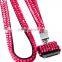 Crystal Bling Rhinestone Lanyard With custom charm pattern