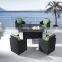 Poly Wicker Space Saving Outdoor Dining Set