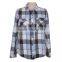 Cotton lattice lady tops formal shirts designs dress/female apparel suppliers
