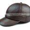 DLLC0002 Genuine leather hat with earflap for older man New warm baseball caps for sport waterproof