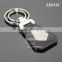 Black Leather Zinc Alloy Metal Double Key Rings Stainless Steel Sticker Blank Leather Keychain