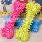 lovelu bone shaped rubber squeaky pet dog chew toy