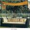 Elegant outdoor wicker daybed with mosquito nets and supports rod