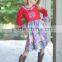 The newest 2015 ruffle girls dress long sleeve christmas dress Lovely children ruffle dress for little girls