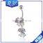 New trendy high quality belly button rings sexy clear steel cubic zircon belly navel rings piercing gold plated body jewelry
